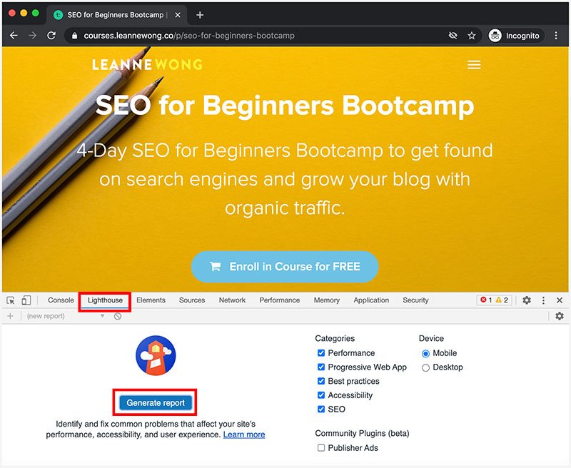 lighthouse-report-chrome