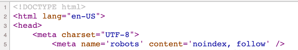 noindex implemented