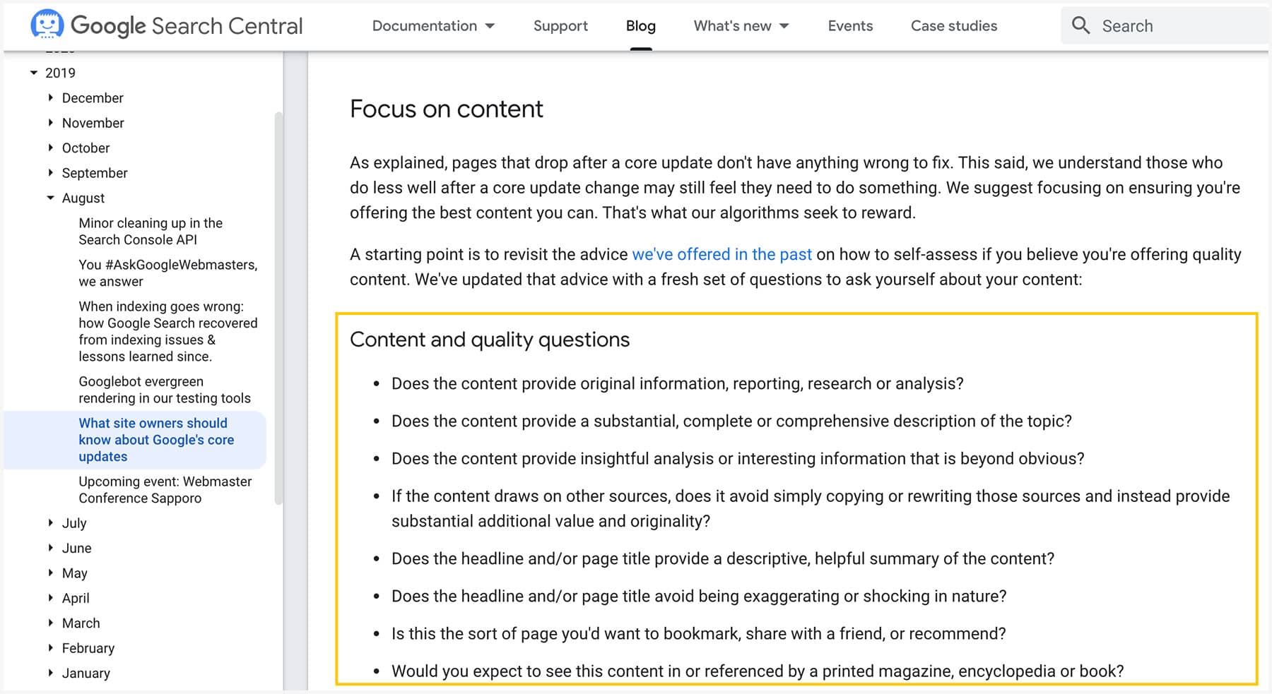 content-quality-google-console