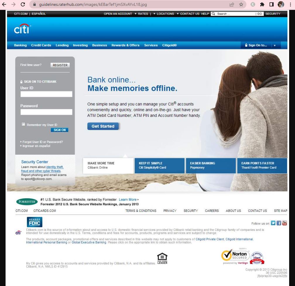 citibank login google raters