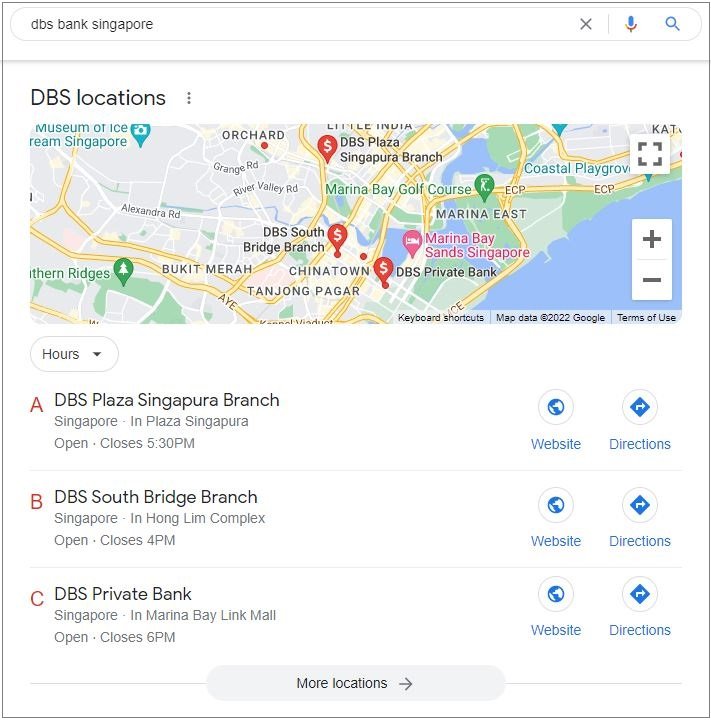local maps banking seo