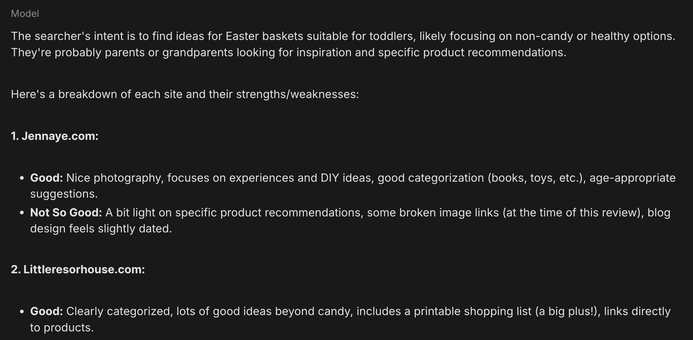 search intent content review