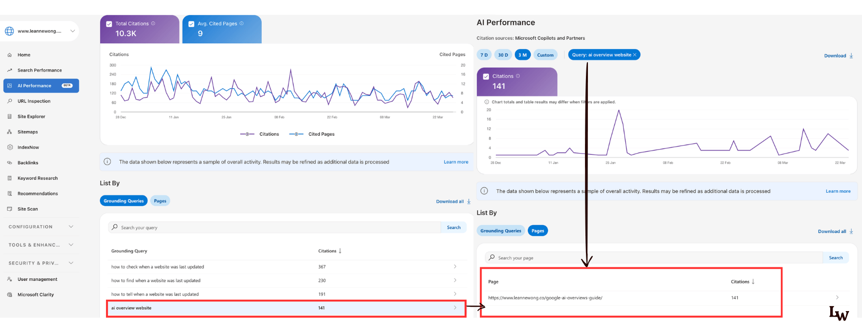 bing webmaster ai report