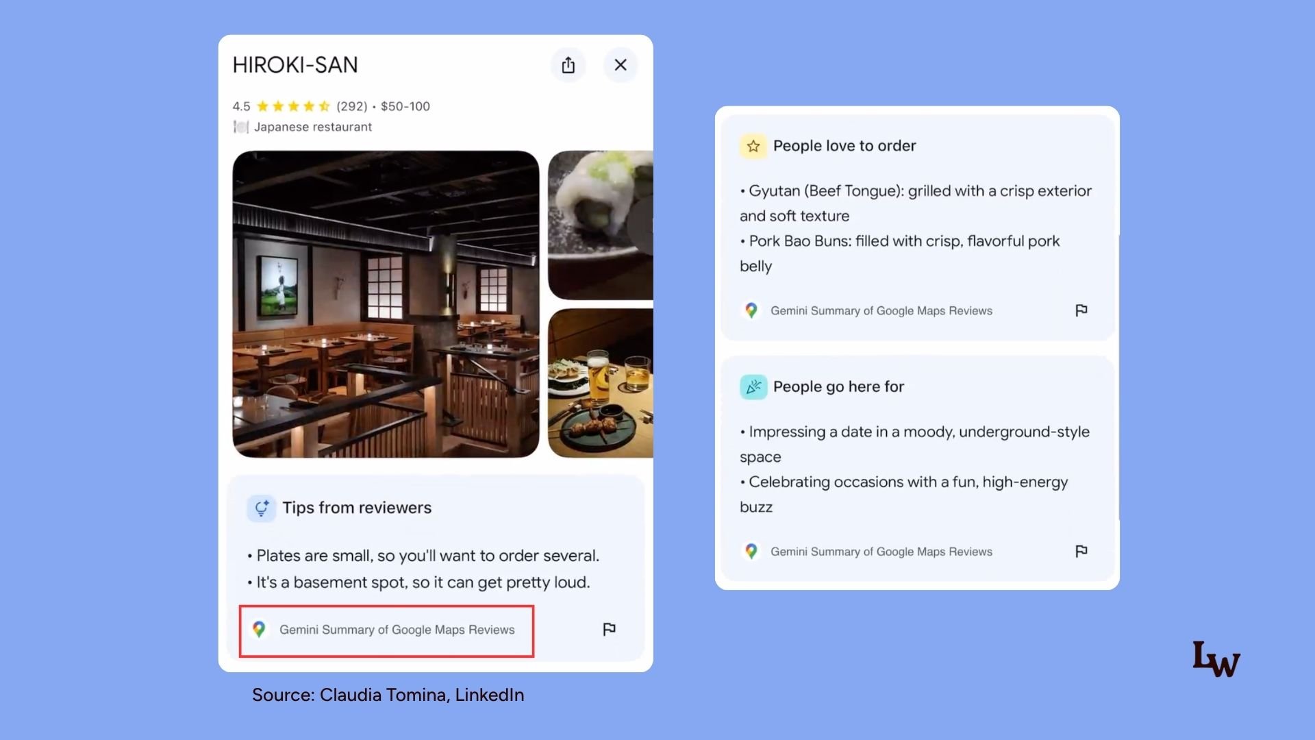 gemini local result restaurant